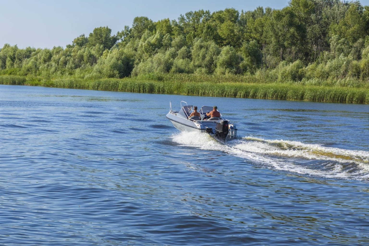 In the boat and on the run to the next lunker!